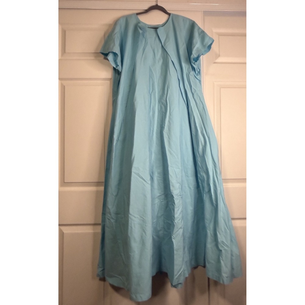 MM6 Maison Margiela Cotton Poplin Blue Oversized Maxi Dress Avant Garde Resort 6